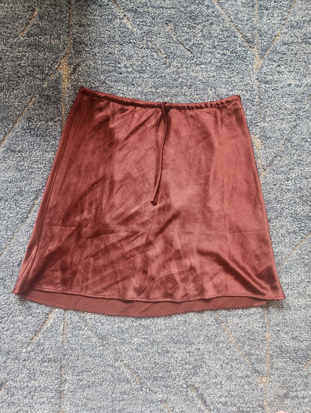 madewell burgundy tie waist slip skirt 6